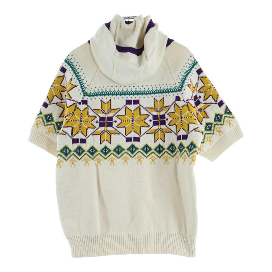 kolor カラー 24SS 日本製 ノルディック柄ショートスリーブニット 24SCM-N02302 5 OFF WHITE セーター 定価69,300円 半袖 Tシャツ トップス【新古品】【中古】【kolor】 新品 kolor カラー 24SS 日本製 ノルディック柄ショートスリーブニット