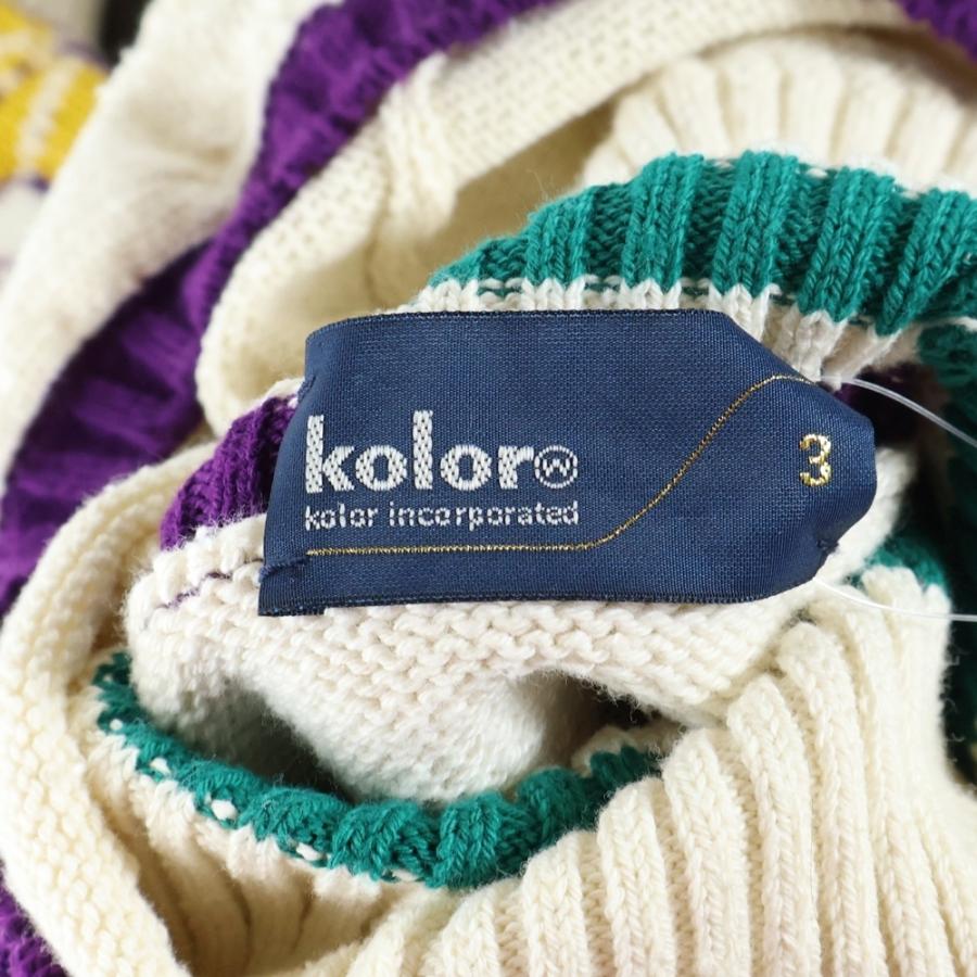 kolor カラー 24SS 日本製 ノルディック柄ショートスリーブニット 24SCM-N02302 5 OFF WHITE セーター 定価69,300円 半袖 Tシャツ トップス【新古品】【中古】【kolor】 新品 kolor カラー 24SS 日本製 ノルディック柄ショートスリーブニット