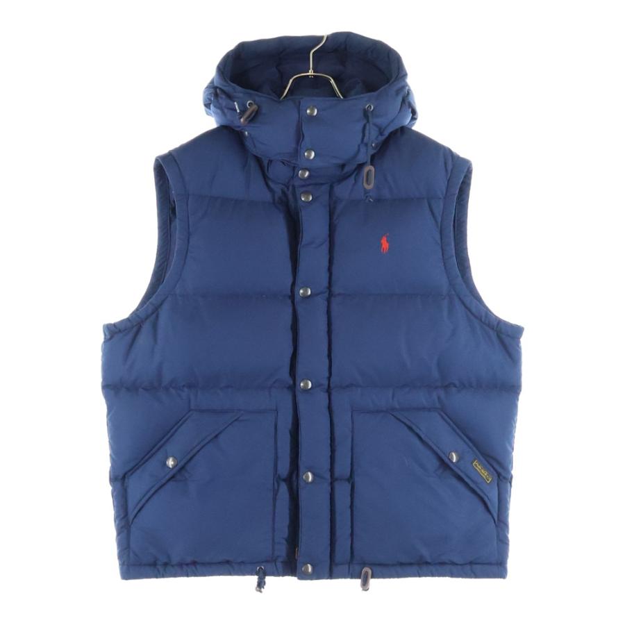 POLO RALPH LAUREN ポロ ラルフローレン ダウンベスト ネイビー POLO RALPH LAUREN（ポロ・ラルフローレン） フロント刺繍 フーデッド