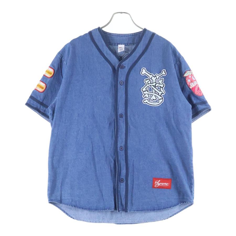 ウェア Supreme Patches Denim Baseball Jersey 21ss Supreme Patches Denim Baseball シャツ