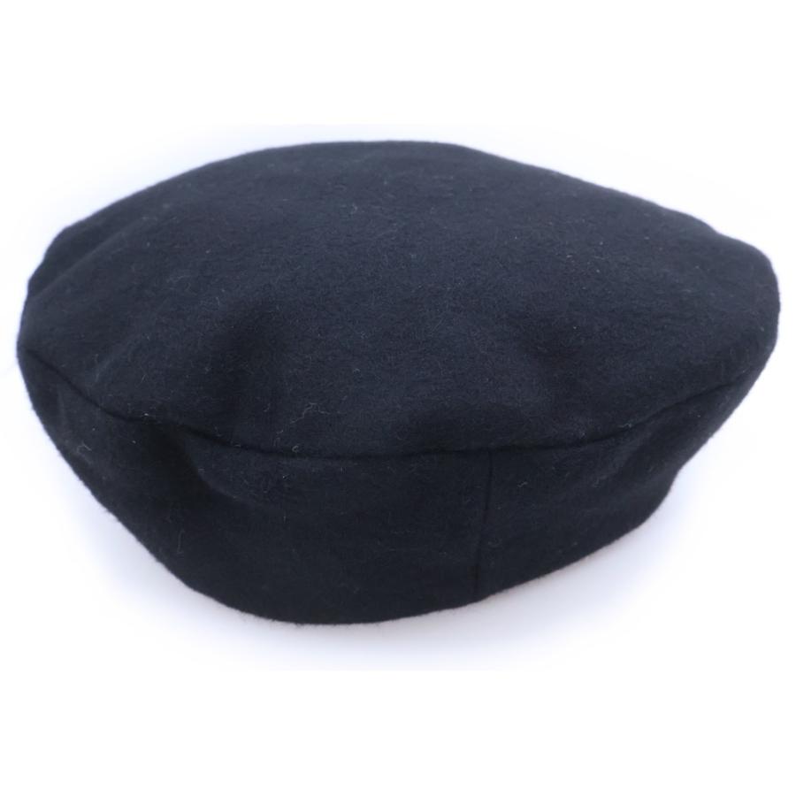 Yohji Yamamoto ベレー帽 ブラック ヨウジヤマモト　プールオム Yohji Yamamoto POUR HOMME ヨウジヤマモト プールオム 内レザー切替