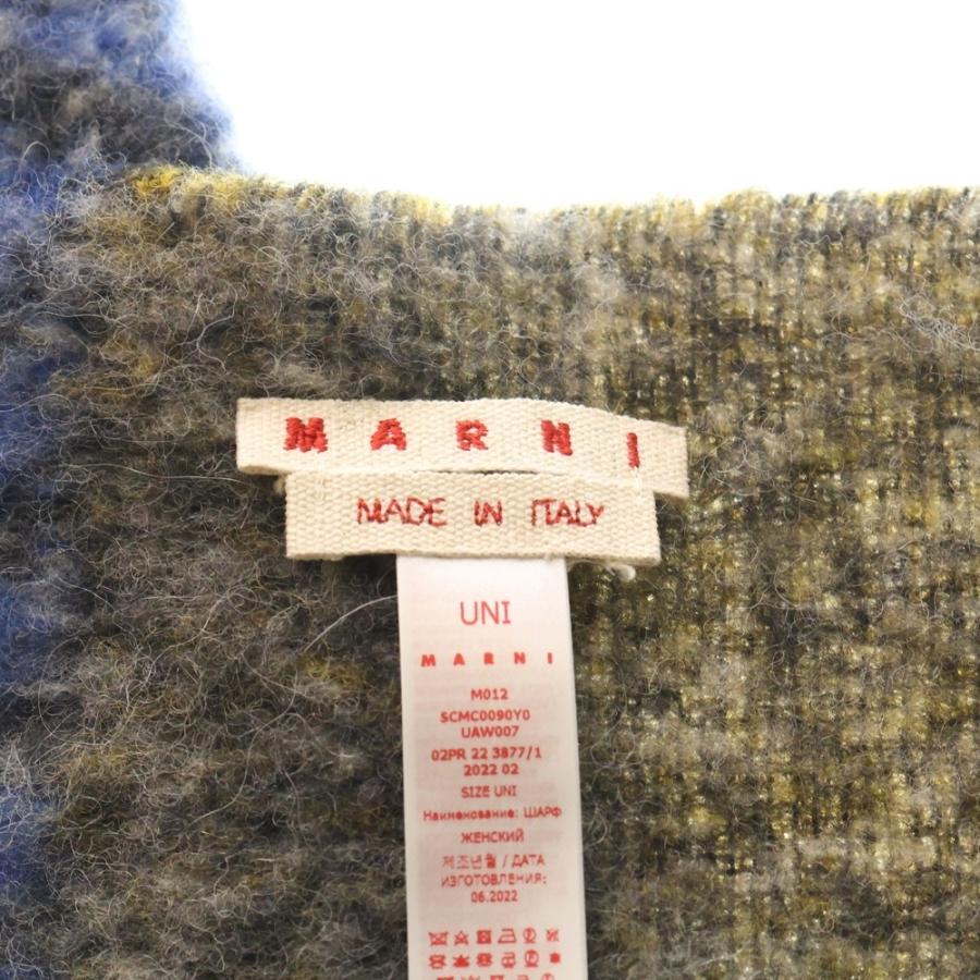 MARNI（マルニ） 22AW チェック柄 ロゴラベル アルパカマフラー