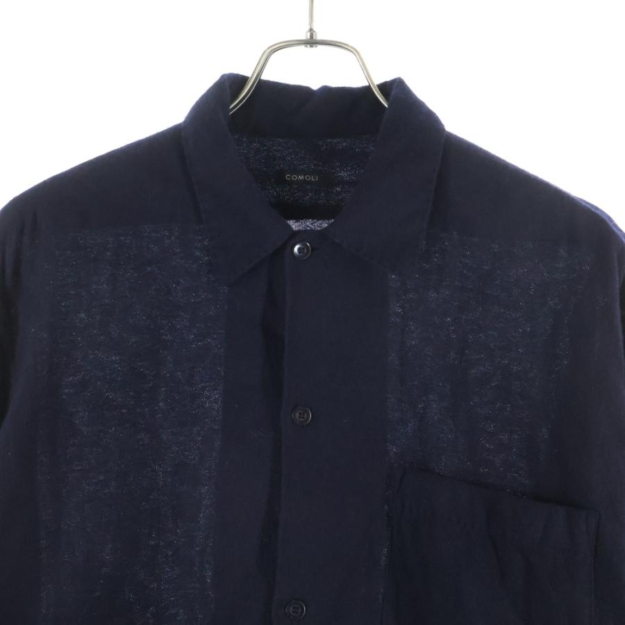 COMOLI（コモリ） 22SS カシミヤ和紙 オープンカラー長袖シャツ