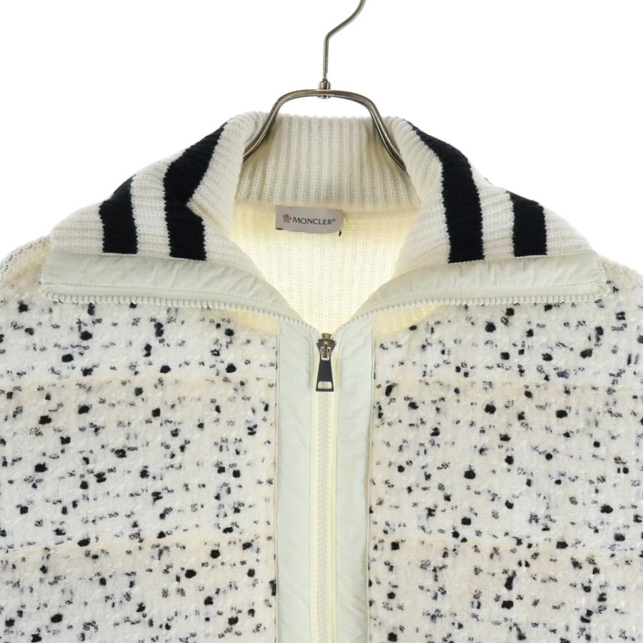 K207 美品 S モンクレール ツイード ニット ダウンジャケット レディース MONCLER（モンクレール） 23AW CARDIGAN TRICOT ウール ツイードニット