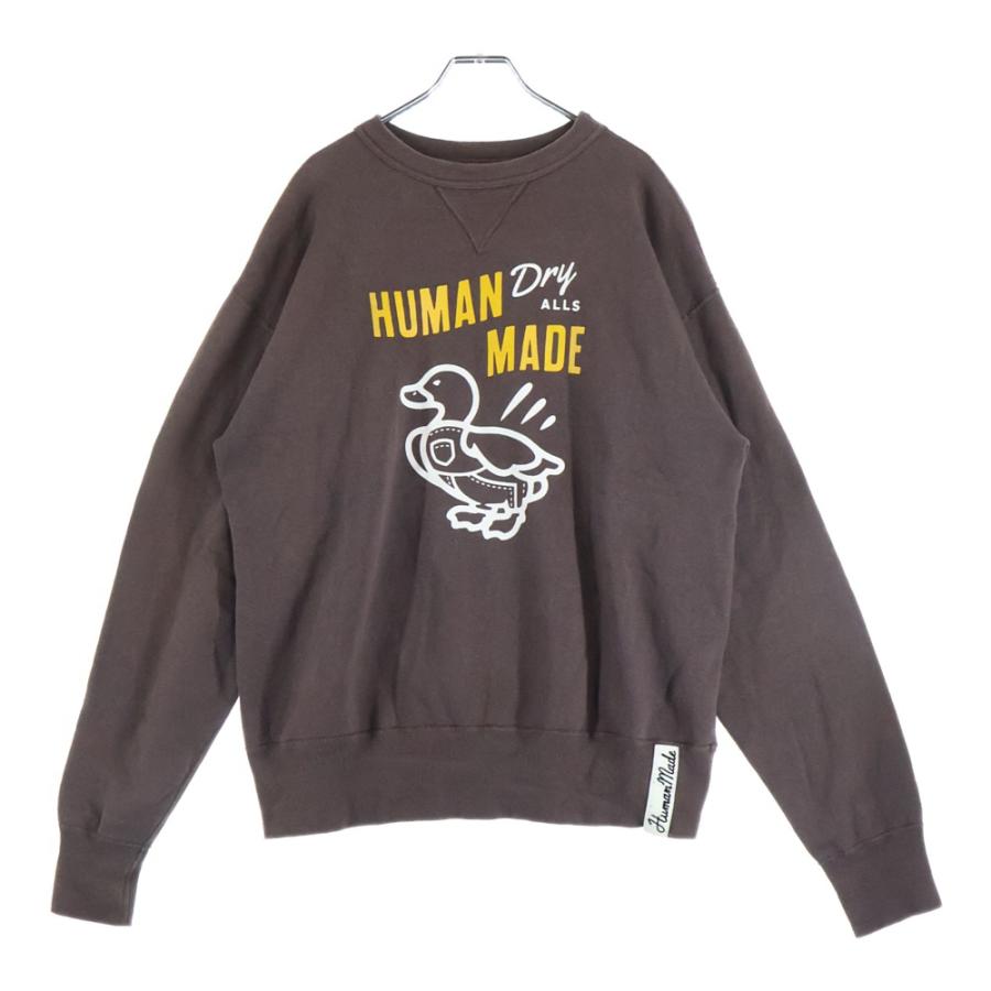 HUMAN MADE ヒューマンメイド 25SS TSURIAMI SWEATSHIRT フロントダックプリント Vガゼット クルーネック スウェットトレーナー ブラウン HM29CS014 HUMAN MADE（ヒューマンメード） ヒューマンメイド 25SS TSURIAMI