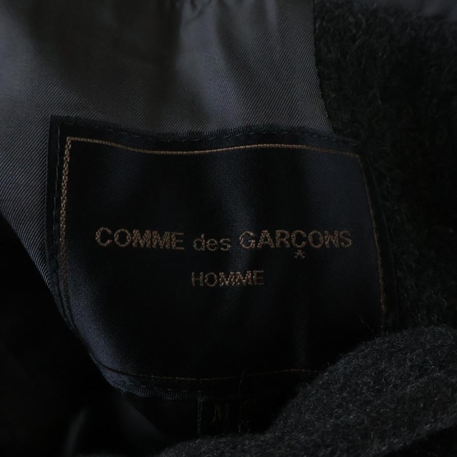 COMME des GARCONS HOMME コムデギャルソンオム 80〜90S ネップ加工 ダブルポケット ウールチェスターコート グレー HC-080130_6