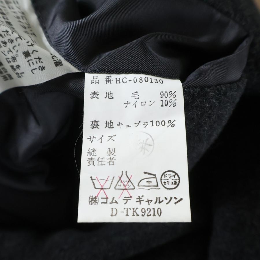 COMME des GARCONS HOMME コムデギャルソンオム 80〜90S ネップ加工 ダブルポケット ウールチェスターコート グレー HC-080130_7