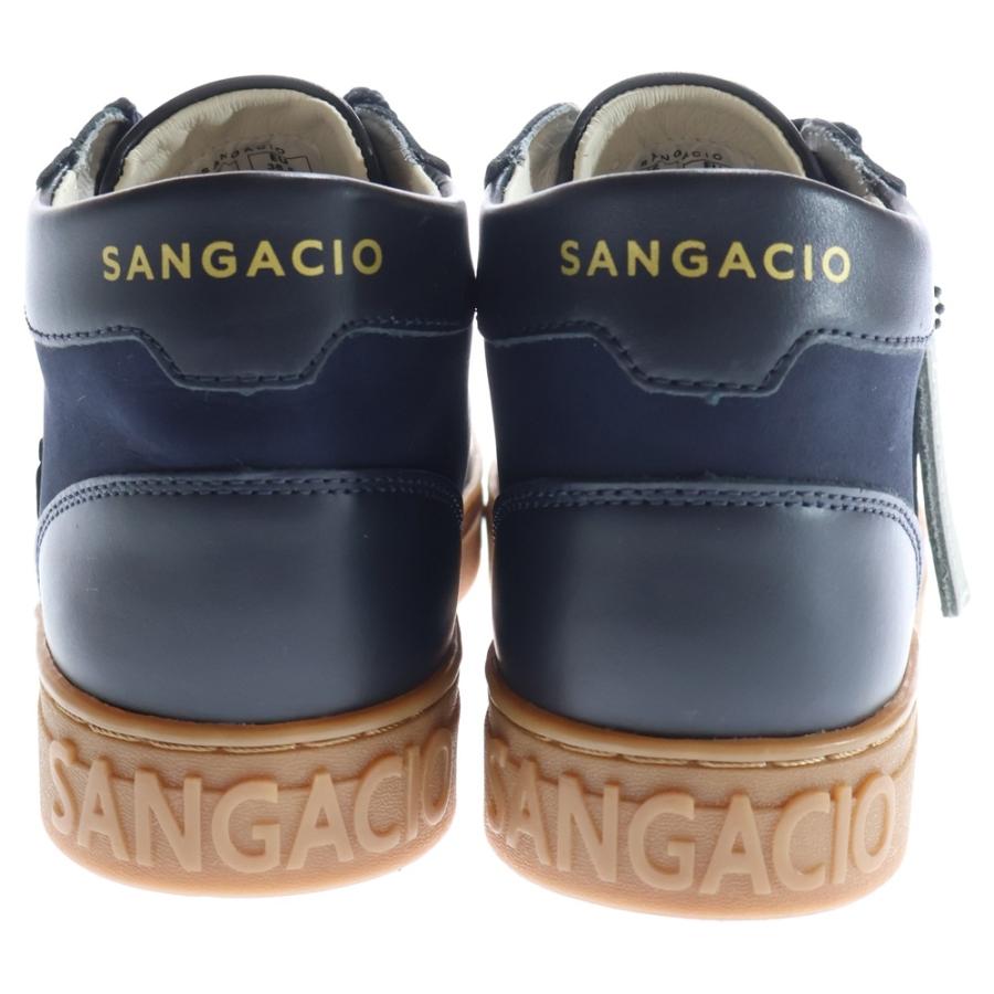 Sangacio サンガッチョ SG MID NAVY レザー ミッドカットスニーカー 