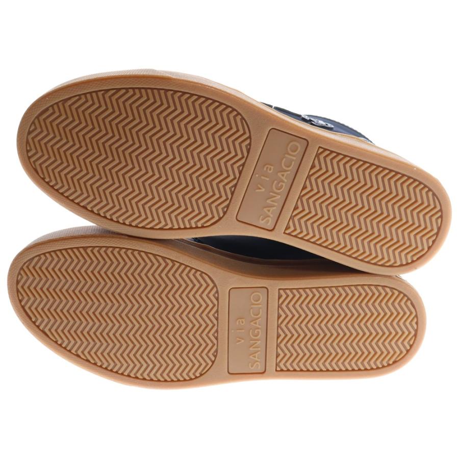 Sangacio サンガッチョ SG MID NAVY レザー ミッドカットスニーカー 