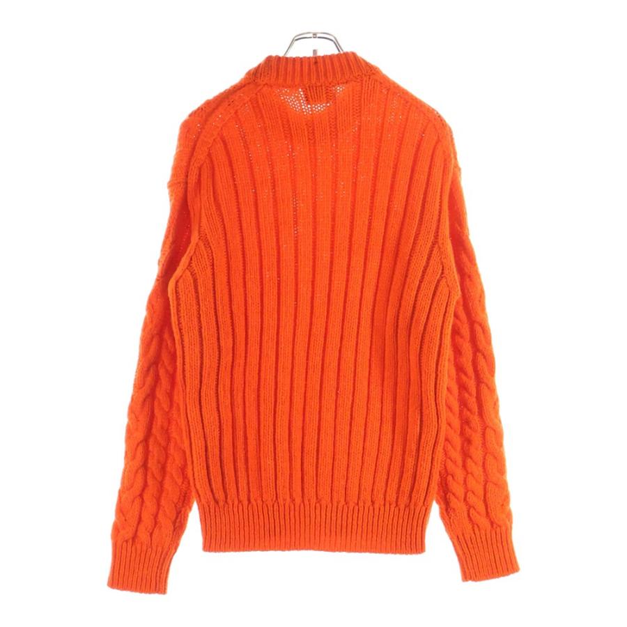 MONCLER モンクレール 22AW ウール混 サイドスナップボタン ケーブルニット クルーネックセーター オレンジ H20979C0004 MONCLER（モンクレール） 22AW ウール混 サイドスナップボタン