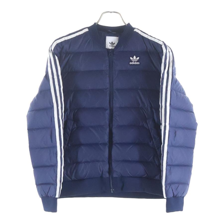   ライトウェイ中綿ダウンジャケット（ネイビー） adidas（アディダス） SST LIGHT DOWNJACKET サイドライン ライト