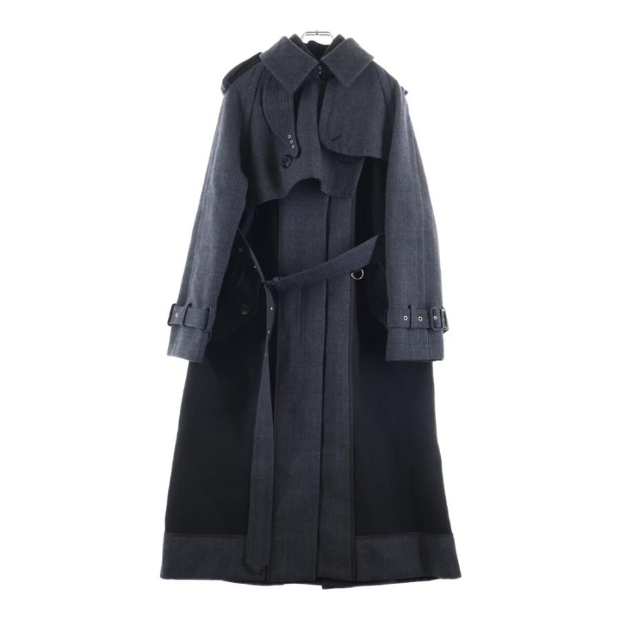 sacai（サカイ） 22AW チェック柄 ボンディングロングコート