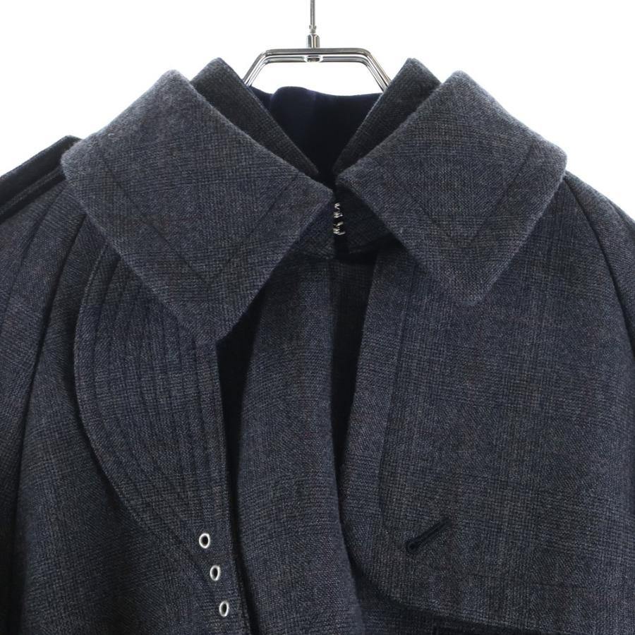 sacai（サカイ） 22AW チェック柄 ボンディングロングコート
