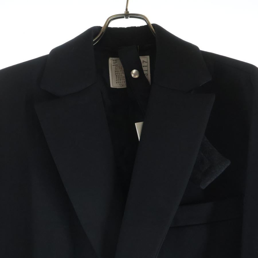 23aw ウールサージボンディング ブラック MA-1 M sacai（サカイ） 23AW Suiting Bonding Coat スーツィング