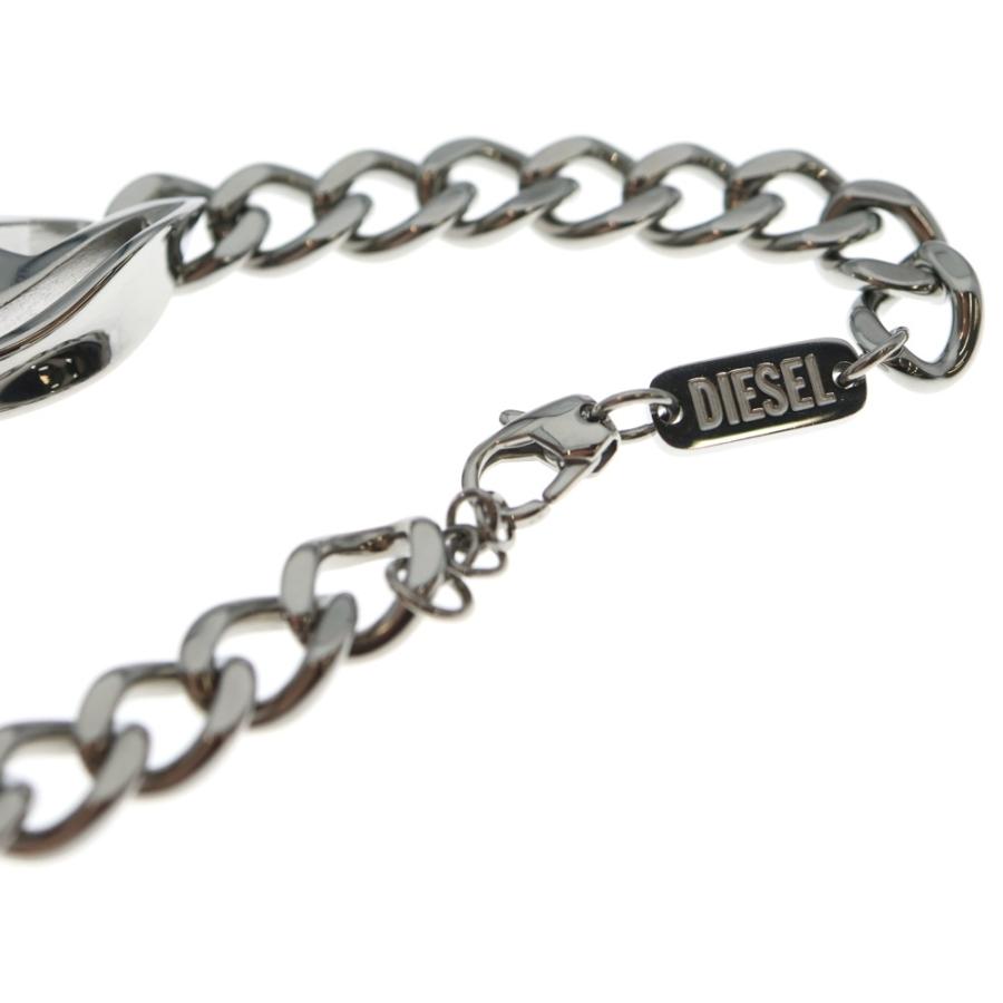 極美品✨️現行 DIESEL ブレスレット チェーン ロゴ シルバーカラー y2k DIESEL（ディーゼル） Dロゴ ステンレスチェーンブレスレット シルバー