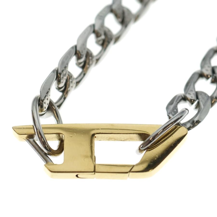 DEISEL ディーゼル　Dロゴネックレス　DX1343 スチール DIESEL（ディーゼル） STEEL NECKLACE Dロゴ チェーンネックレス