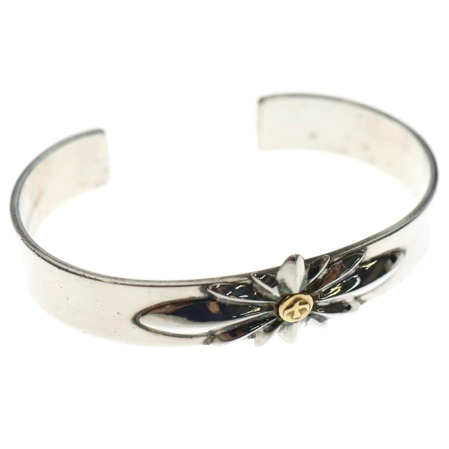 goro's（ゴローズ） GC-24付き平打ちバングル シルバー/ゴールド