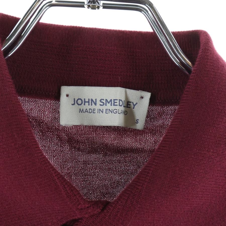 JOHN SMEDLEY 半袖ポロシャツ　バーガンディ　Mサイズ　美品 JOHN SMEDLEY（ジョンスメドレー） コットン 半袖ニットポロシャツ