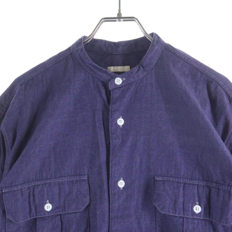 COMOLI（コモリ） 18AW バンドカラー プルオーバーカーゴシャツ