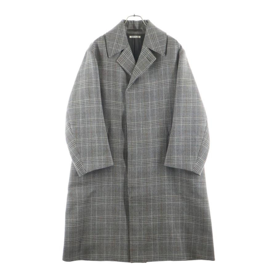 美品　AURALEE ダブルフェイス　チェック　ロングコート AURALEE（オーラリー） 17AW DOUBLE FACE CHECK LONG COAT ダブル