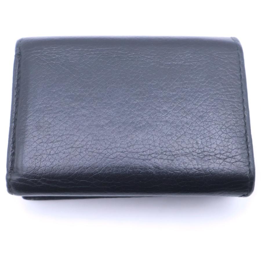 BALENCIAGA（バレンシアガ） ロゴプリント レザー ミニ三つ折り財布