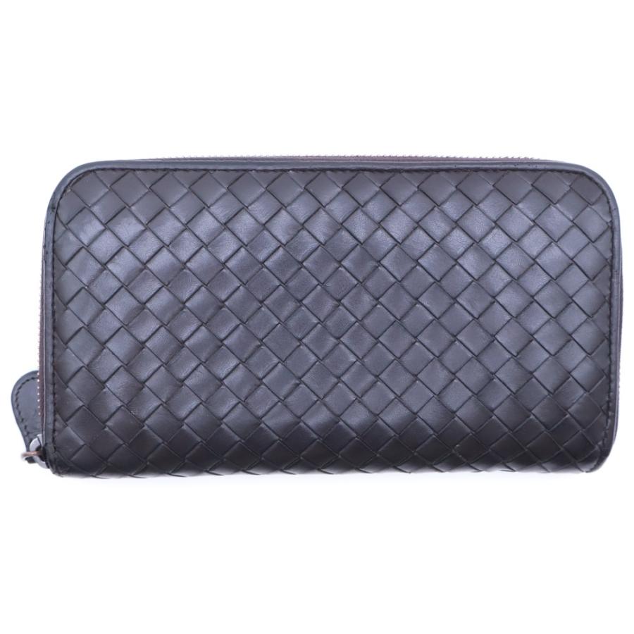 BOTTEGA VENETA ボッテガヴェネタ イントレチャート ラウンドジップ レザーロングウォレット 長財布 ブラウン BOTTEGA VENETA（ボッテガ・ヴェネタ） イントレチャート ラウンド