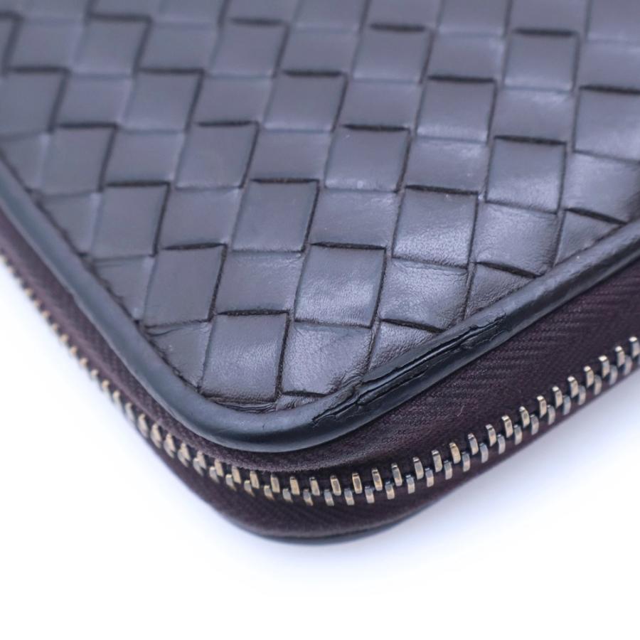 BOTTEGA VENETA ボッテガヴェネタ イントレチャート ラウンドジップ レザーロングウォレット 長財布 ブラウン BOTTEGA VENETA（ボッテガ・ヴェネタ） イントレチャート ラウンド
