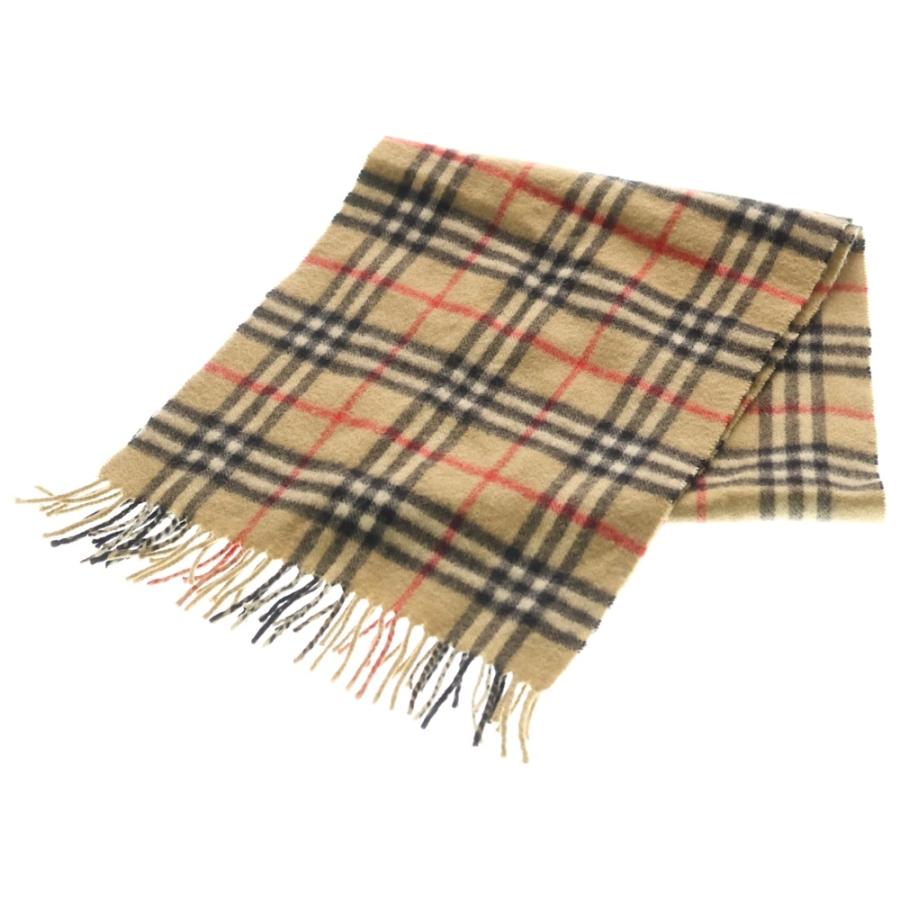 バーバリー ノバチェック サイドフリンジ カシミヤ マフラー 希少デザイン BURBERRY（バーバリー） カシミヤ ノヴァチェック フリンジマフラー