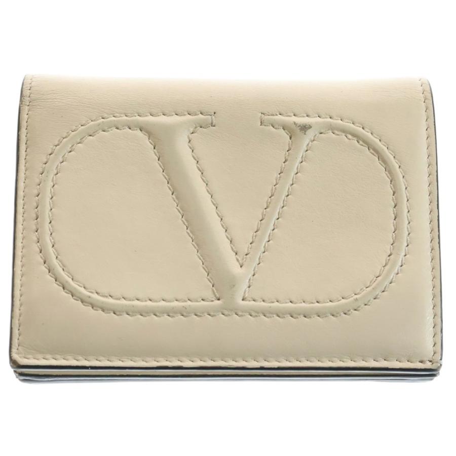 VALENTINO ヴァレンティノ Vスリングロゴ コンパクト 二つ折り財布 ウォレット ベージュ レディース 4W5P0P39YPP VALENTINO（ヴァレンティノ） Vスリングロゴ コンパクト 二つ折り財布