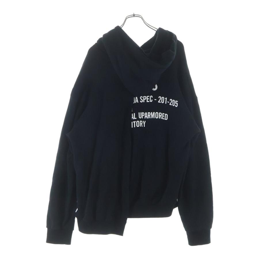 WTAPS ダブルタップス 21SS RAGS HOODED ラグス カンガルーポケット アシンメトリー プルオーバースウェットパーカー ブラック 211ATDT-CSM39 WTAPS（ダブルタップス） 21SS RAGS HOODED ラグス カンガルーポケット
