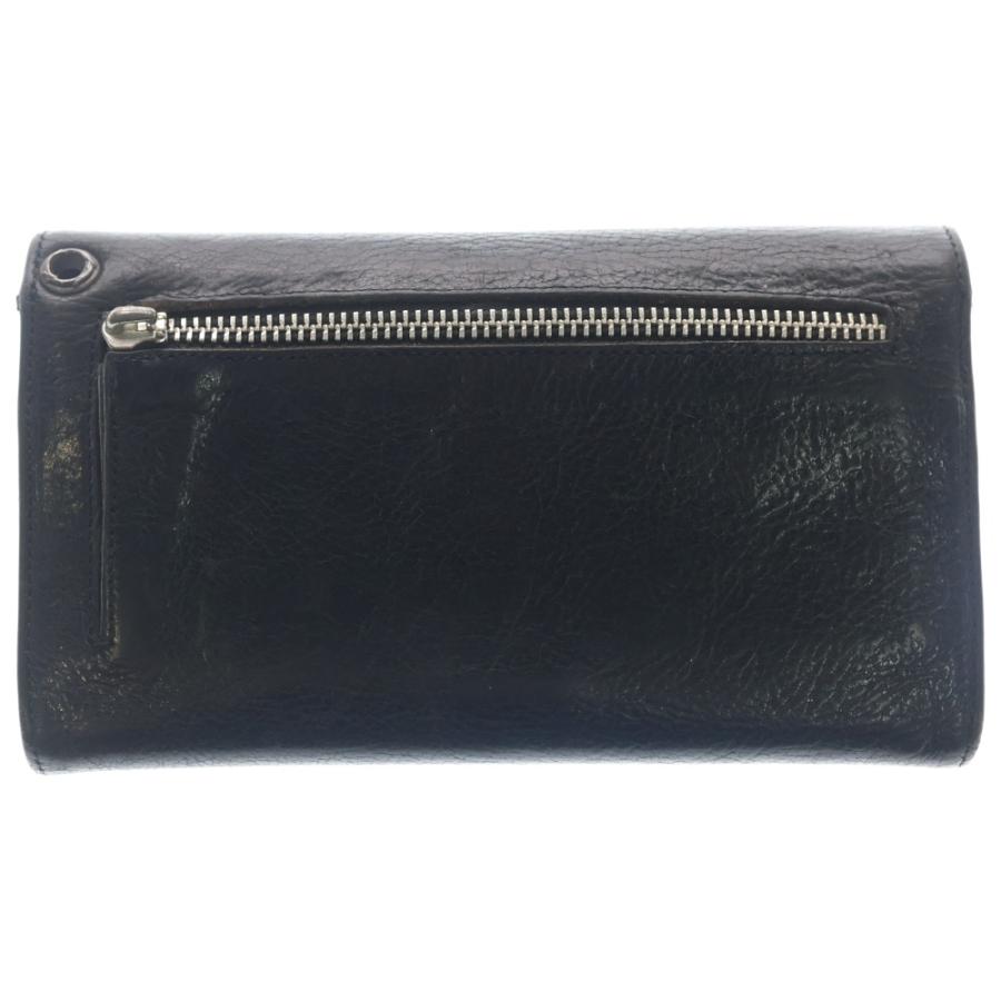 美品 CHROME HEARTS クロムハーツ ウェーブ ウォレット 長財布 クロムハーツ WAVE wallet 長財布 ウェーブ ヘビーレザー | chromehearts