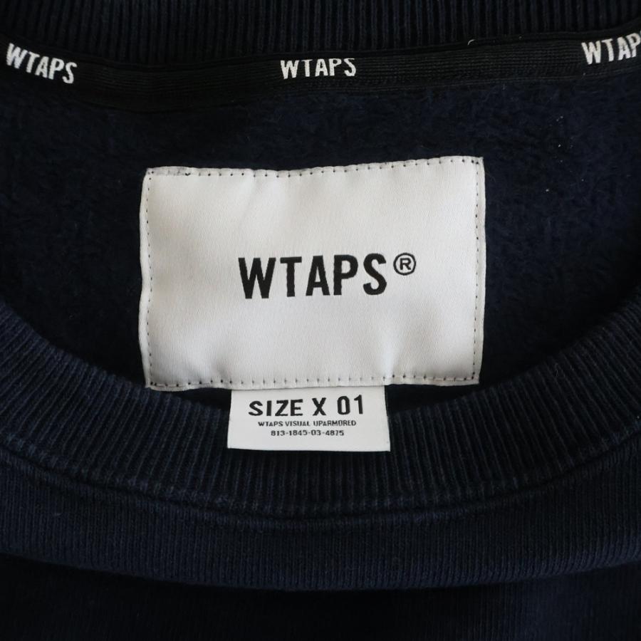 WTAPS ダブルタップス 25AW SIGN-RGYD SWEATER フロントロゴ クルーネックスウェット トレーナー ネイビー 252ATDT-CSM05_6