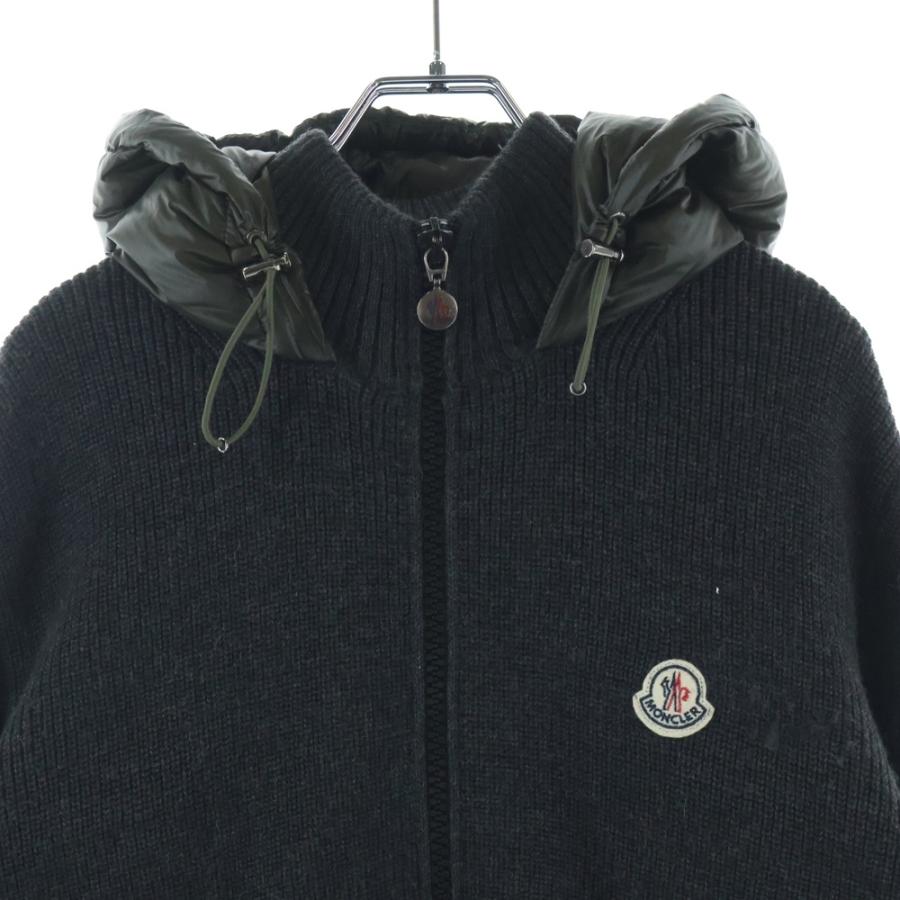 MONCLER モンクレール MAGRIONE TRICOT CARDIGAN ダウン切替 ジップアップニットパーカー フーディー グレー/カーキ 320919436900 94111_2