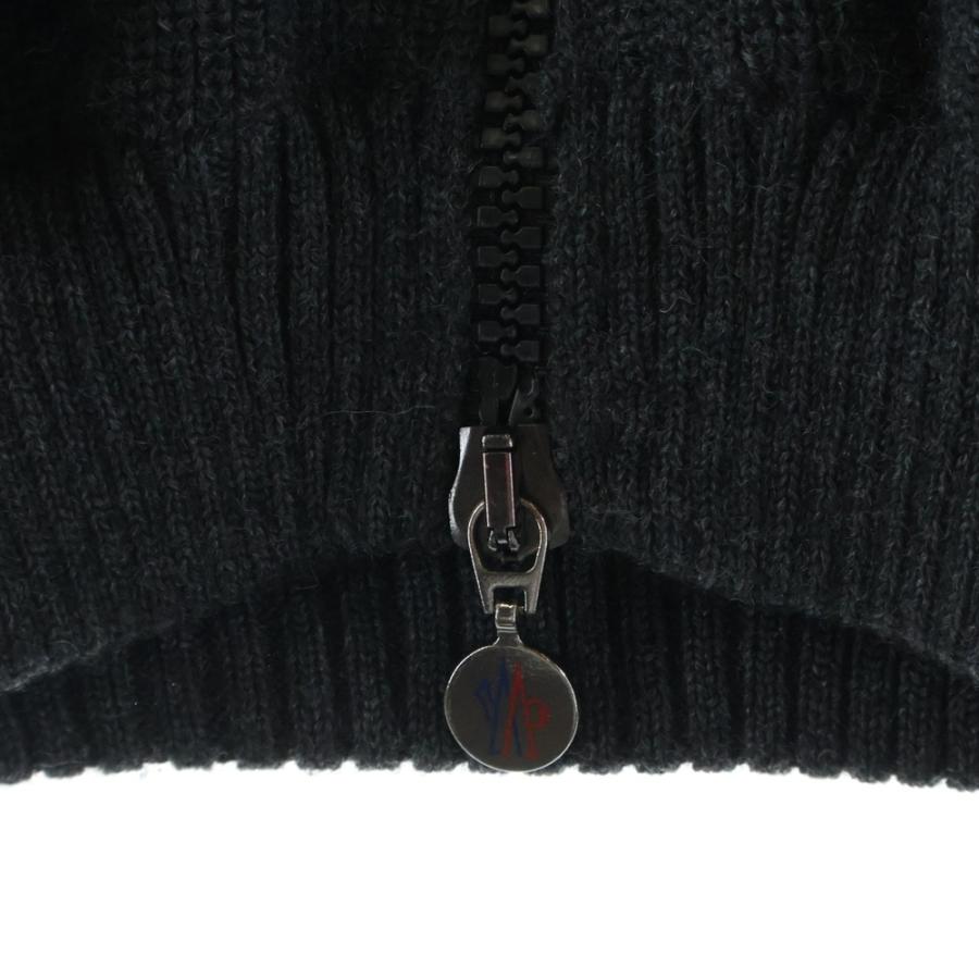 MONCLER モンクレール MAGRIONE TRICOT CARDIGAN ダウン切替 ジップアップニットパーカー フーディー グレー/カーキ 320919436900 94111_5