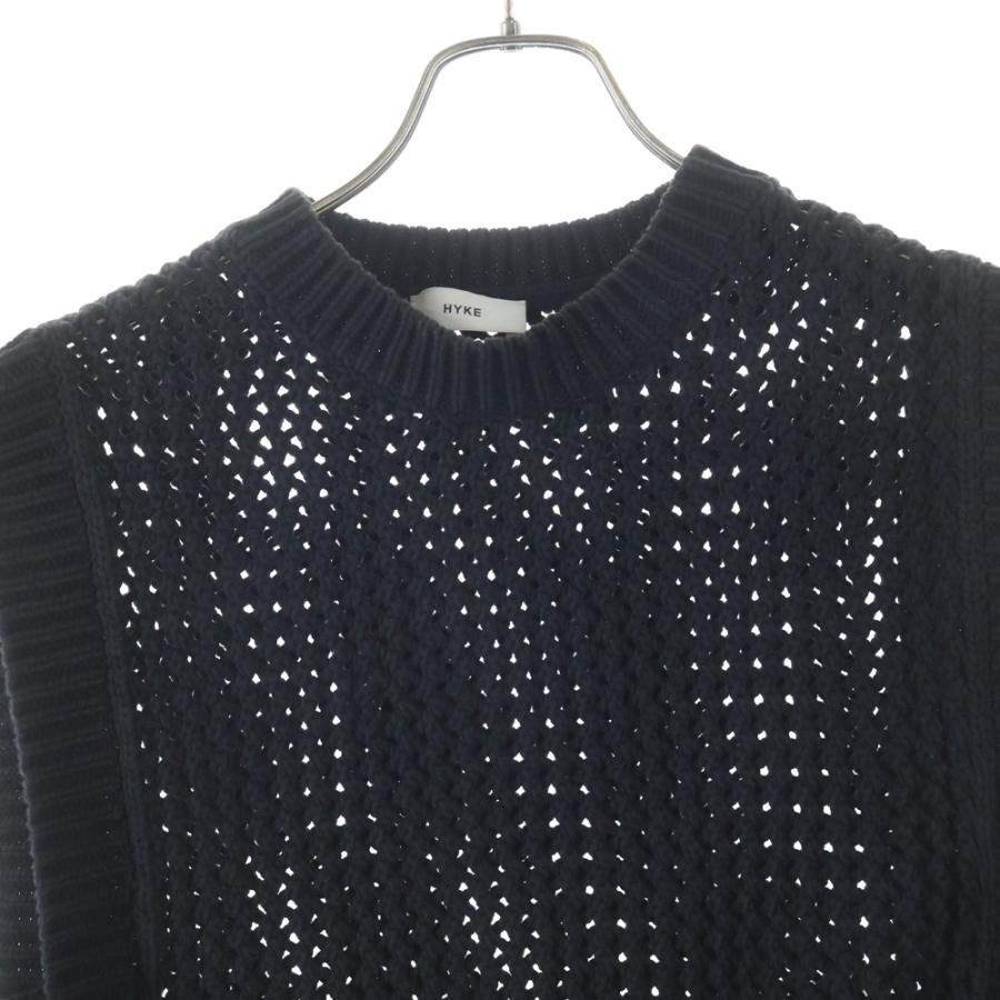 HYKE（ハイク） 23SS CROCHETED CROPPED SWEATER TOP クロシェ編み