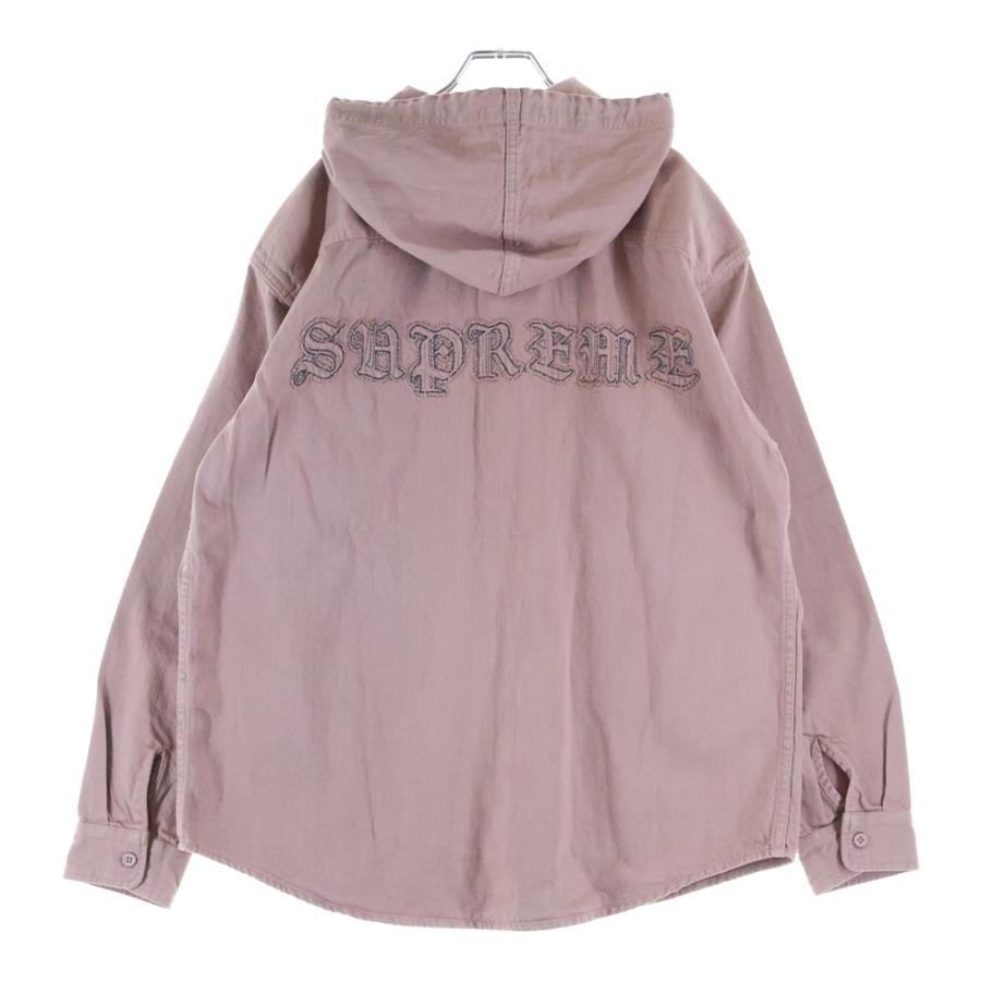 SUPREME シュプリーム 25SS Hooded Denim Shirt ロゴ刺繍 フーデッドデニムシャツ ピンク Supreme（シュプリーム） 25SS Hooded Denim Shirt ロゴ刺繍