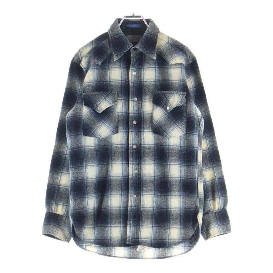 70s USA製 ペンドルトン ボードシャツ ヴァージンウール ブルー グレー PENDLETON（ペンドルトン） 70S VINTAGE USA製 ウール チェック