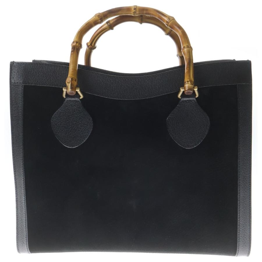 GUCCI ブラックスエードバッグ GUCCI（グッチ） バンブー スウェードレザー ハンドバッグ ブラック