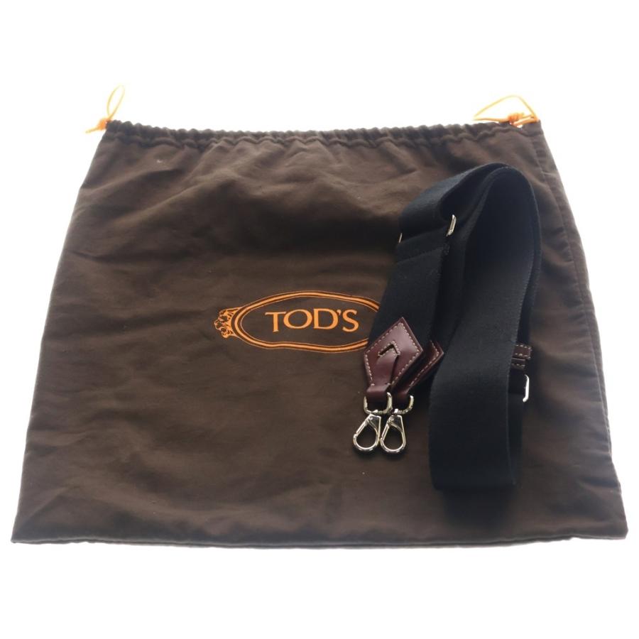 TOD'S トッズ Tタイムレス ロゴ刻印 2WAY レザーショルダーバッグ ハンドバッグ ブラウン TOD'S（トッズ） Tタイムレス ロゴ刻印 2WAY レザーショルダーバッグ