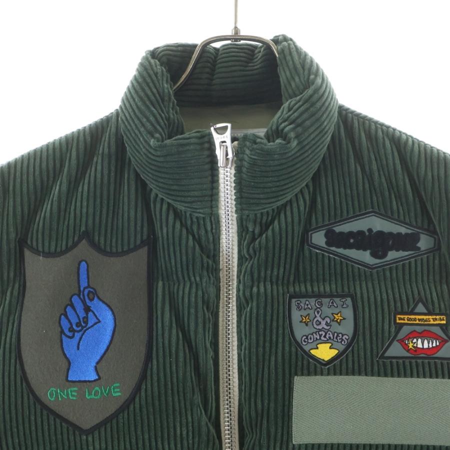 ジャケット・アウター sacai Gonz Multi PatchCorduroyPufferVest sacai Gray Spiewak Edition Gonz Multi Patch Bomber Jacket Sacai