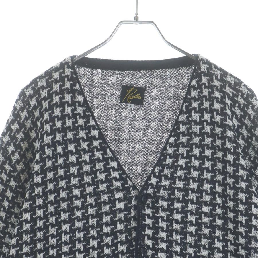 Needles ニードルス V NECK CARDIGAN HOUNDSTOOTH ハウンズトゥース柄 Vネック ニット カーディガン ブラック MR322 Needles（ニードルス） V NECK CARDIGAN HOUNDSTOOTH ハウンズトゥース