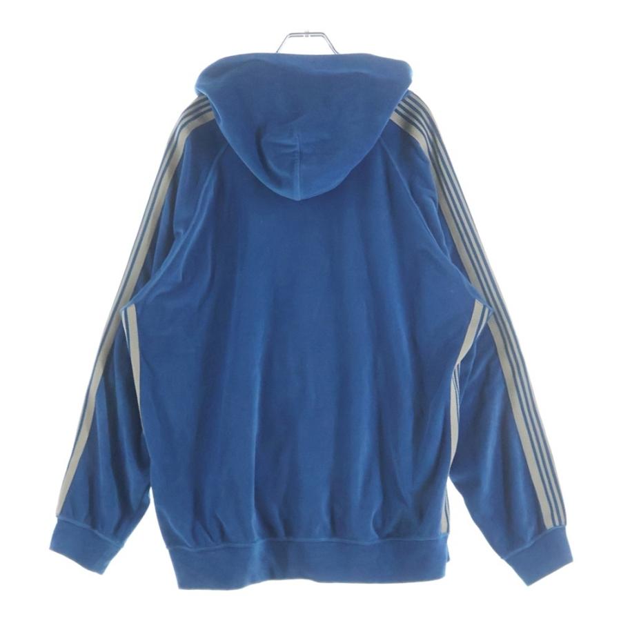 Needles ニードルス VELOUR TRACK HOODY ロゴデザイン ベロア トラック フーデッド スウェット パーカー ブルー KP226