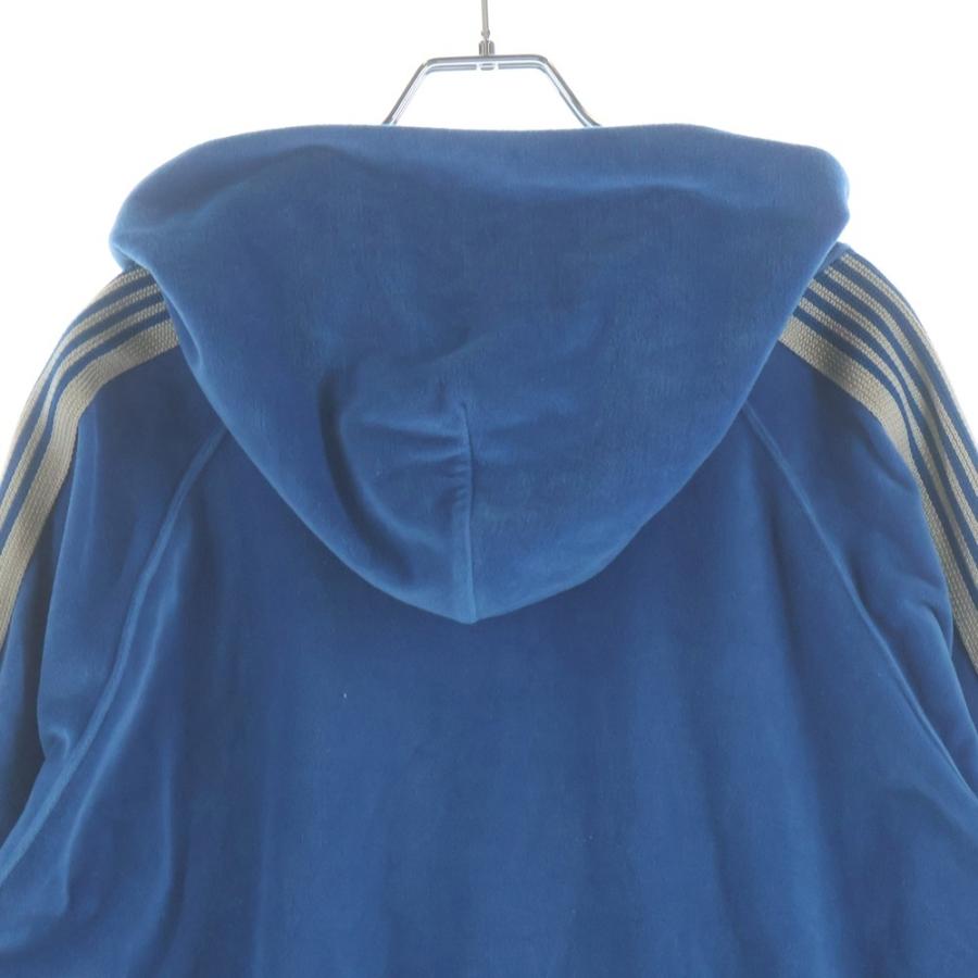 Needles ニードルス VELOUR TRACK HOODY ロゴデザイン ベロア トラック フーデッド スウェット パーカー ブルー KP226