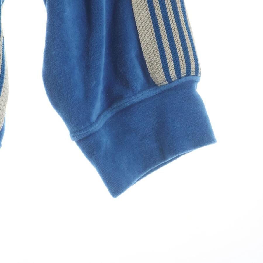 Needles ニードルス VELOUR TRACK HOODY ロゴデザイン ベロア トラック フーデッド スウェット パーカー ブルー KP226