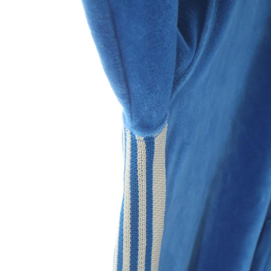 Needles ニードルス VELOUR TRACK HOODY ロゴデザイン ベロア トラック フーデッド スウェット パーカー ブルー KP226