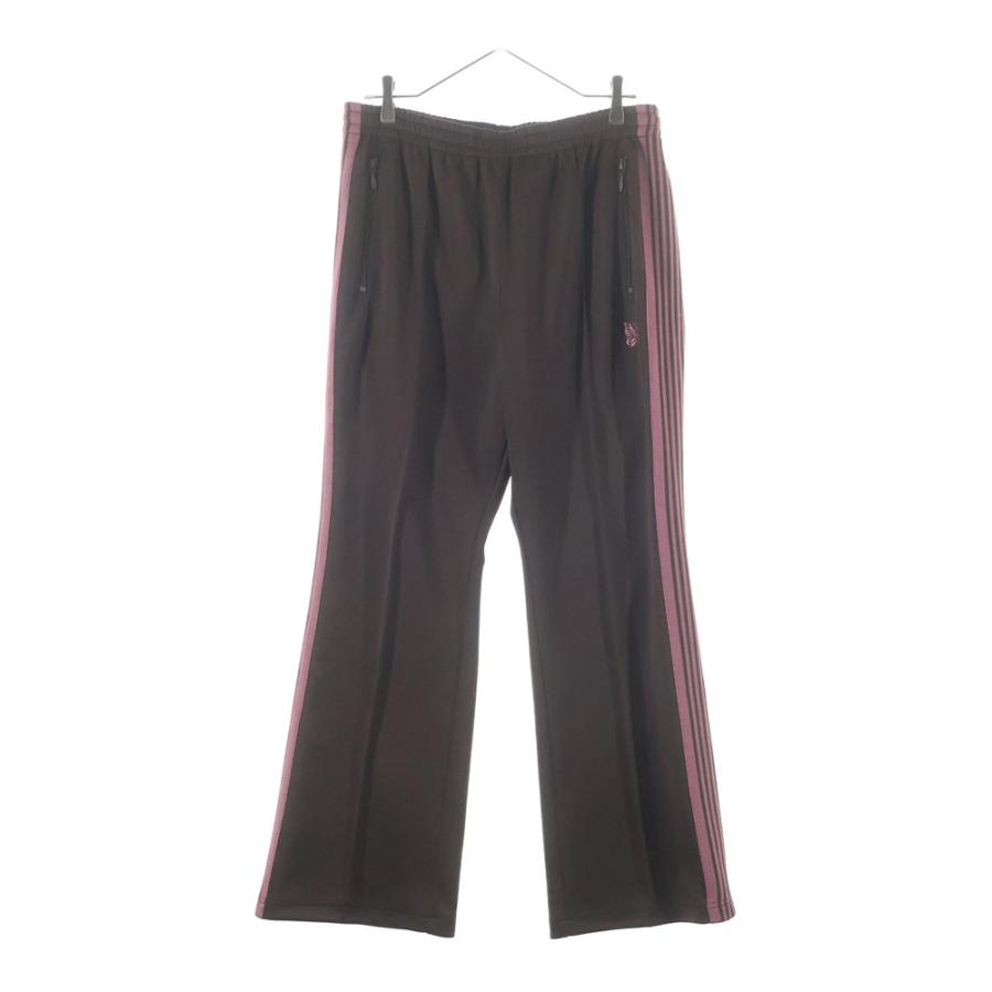 Needles ニードルス 19AW BOOTCUT TRACK PANT POLY SMOOTH 刺繍ロゴブーツカットトラックパンツ ジャージ ブラック/グリーン FK336 Needles（ニードルス） 19AW BOOTCUT TRACK PANT ブーツカット ロゴ