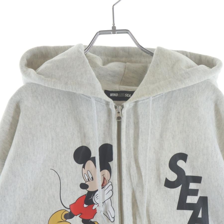 WIND AND SEA ウィンダンシー ×DISNEY ZIP UP HODDIE ディズニー プリント ジップアップフーディー パーカー グレー WDS-C-DCN-24-Q2-01 WIND AND SEA（ウィンダンシー） ×DISNEY ZIP UP HODDIE ディズニー