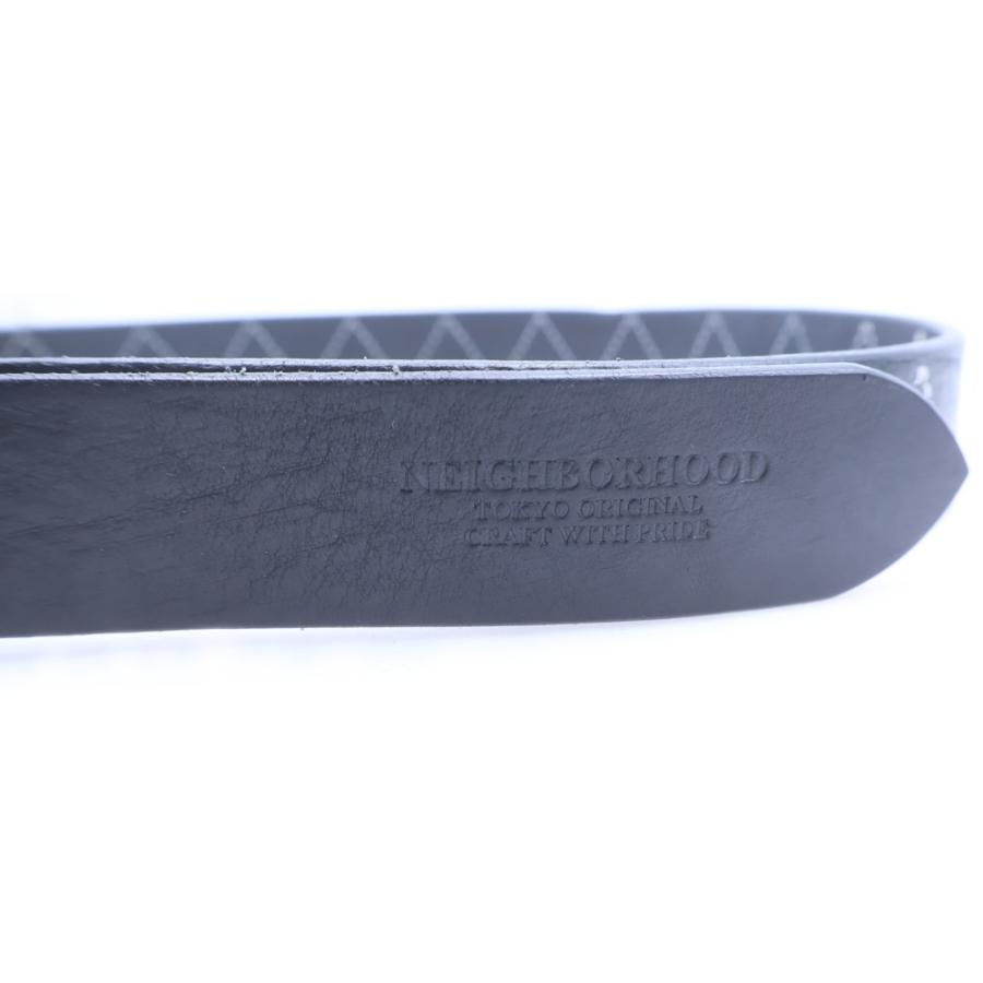 NEIGHBORHOOD ネイバーフッド 24AW LEATHER BELT ステッチデザイン レザーベルト ブラック シルバー金具 242PKNH-AC02 NEIGHBORHOOD ネイバーフッド 24AW LEATHER BELT ステッチデザイン