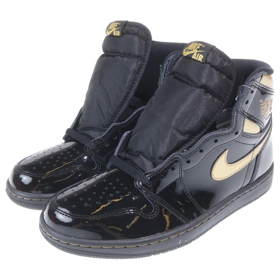 NIKE ナイキ AIR JORDAN 1 RETRO HIGH OG エアジョーダン1 レトロ ハイカットスニーカー パテント ブラック×ゴールド US9/27cm 555088-032 NIKE（ナイキ） AIR JORDAN 1 RETRO HIGH OG エアジョーダン1 レトロ