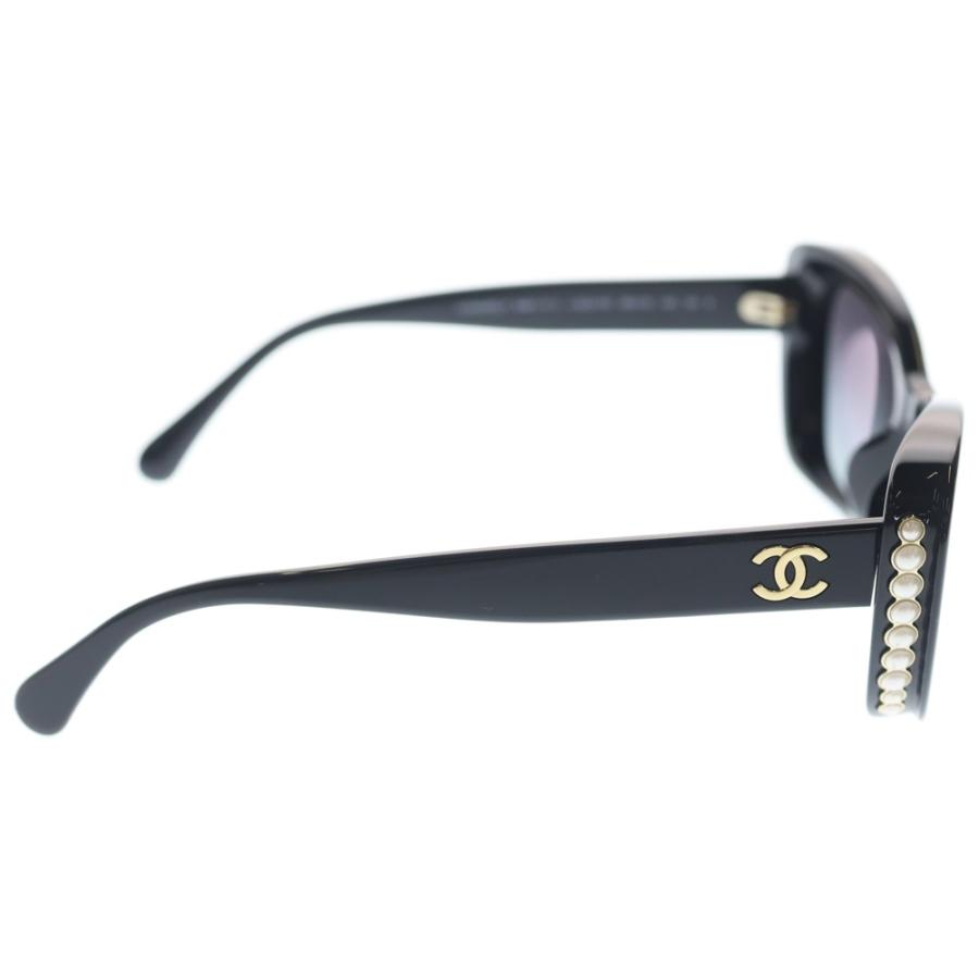 CHANEL シャネル 5481-H-A フォックスフレーム パール ココマーク サングラス メガネ ブラックの画像